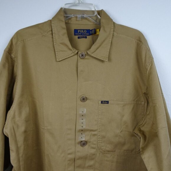 Polo Ralph Lauren Chore Jacket Men's Size XL Brown Shacket Overshirt Twill - Picture 3 of 10